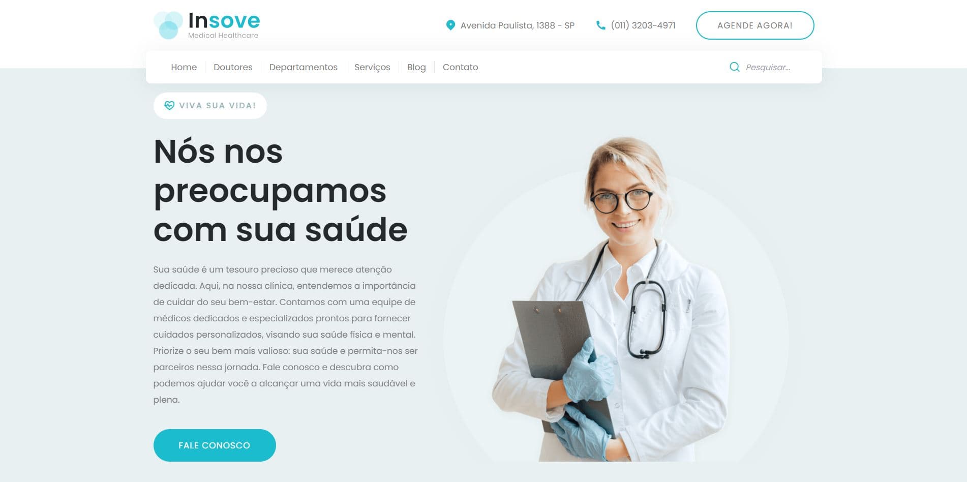 Preview do projeto Landing Page Insove Medical Healthcare