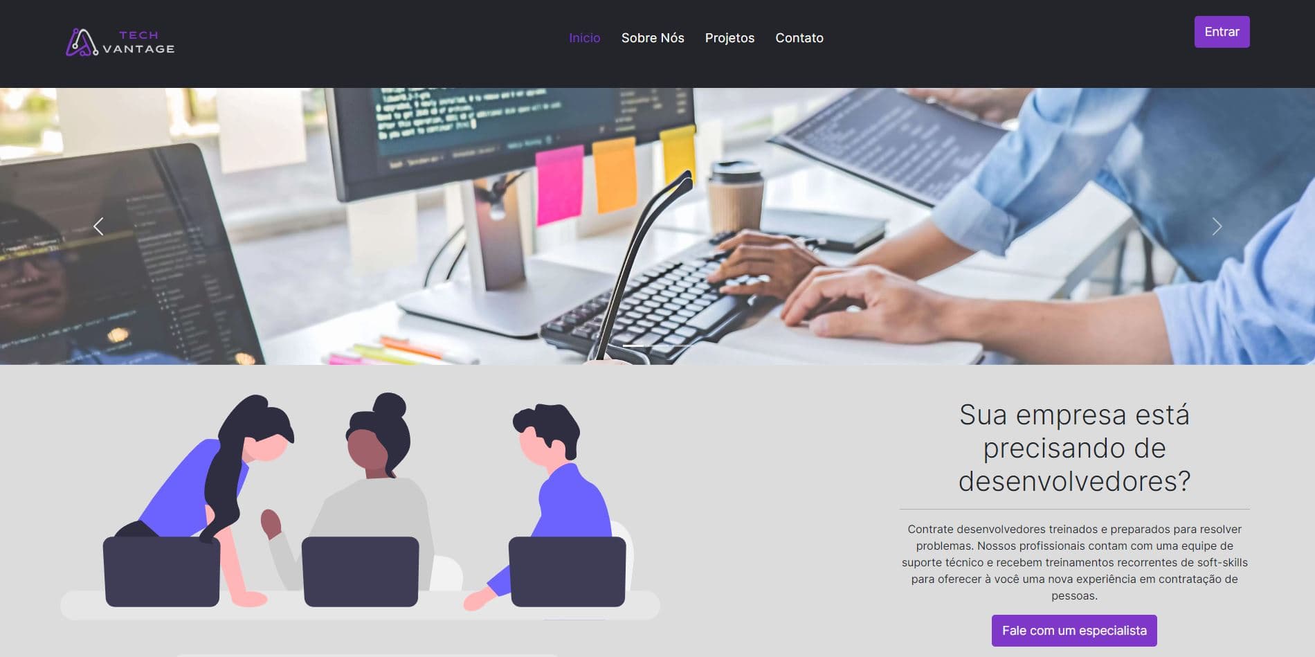 Preview do projeto Tech Vantage - Site Corporativo